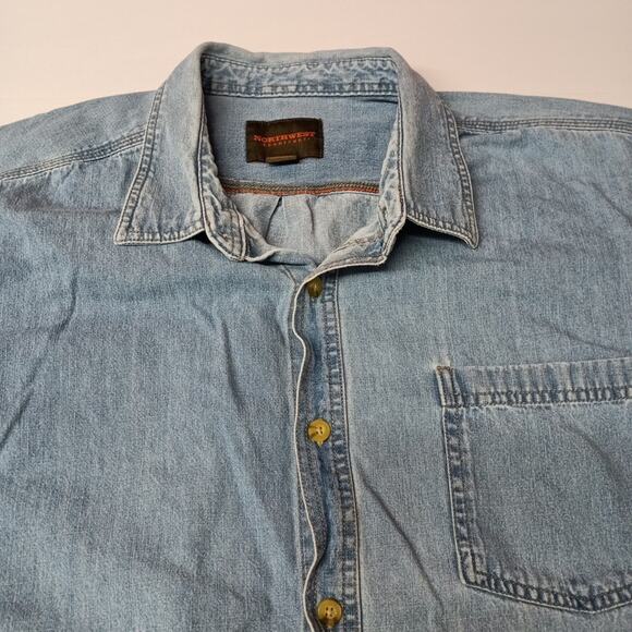 Northwest Territory Denim Shirt Men's Size 2XL Blue Cotton - Picture 3 of 8